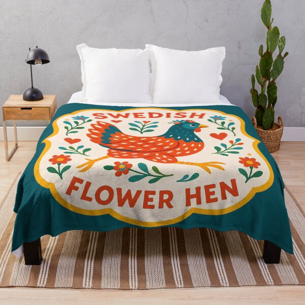 Item preview, Swedish Flower Hen – Nordic Heritage Chicken Breed Tribute – Scandinavian Folk Art by heidiannemorris © designed and sold by FOLK ART FUSION by heidiannemorris.