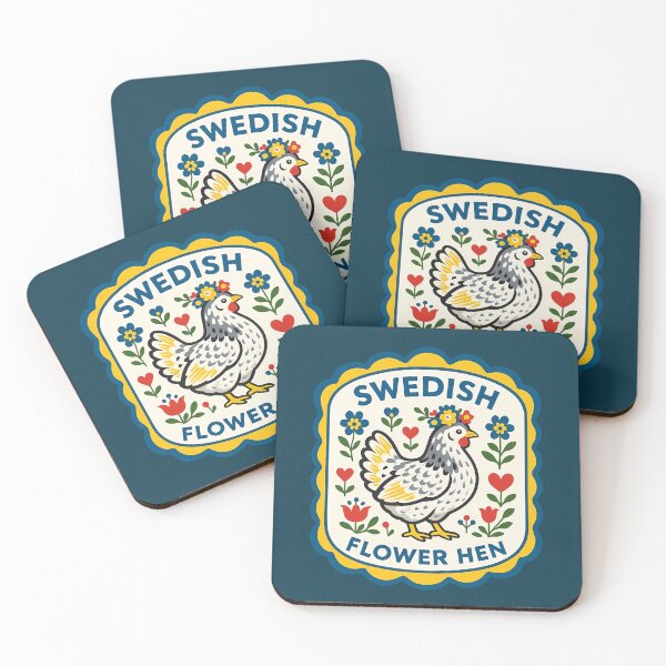 Item preview, Swedish Flower Hen – Nordic Heritage Chicken Breed Tribute – Scandinavian Folk Art by heidiannemorris © designed and sold by FOLK ART FUSION by heidiannemorris.