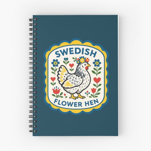 Item preview, Swedish Flower Hen – Nordic Heritage Chicken Breed Tribute – Scandinavian Folk Art by heidiannemorris © designed and sold by FOLK ART FUSION.