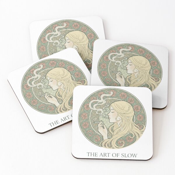Item preview, Art Nouveau Style Smoking Woman - The Art of Slow Poster. designed and sold by Spark2Seduction.