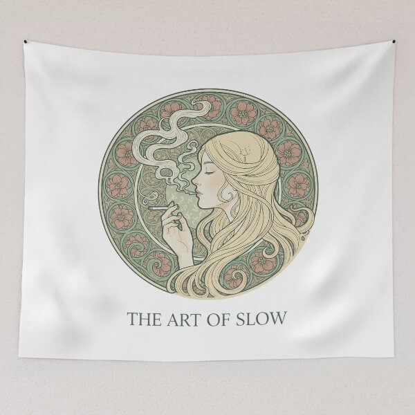Item preview, Art Nouveau Style Smoking Woman - The Art of Slow Poster. designed and sold by Spark2Seduction.