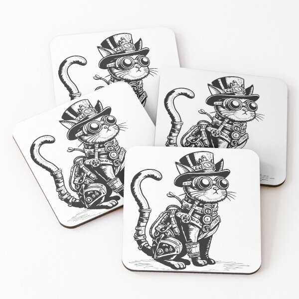 Item preview, Steampunk Cat designed and sold by WildLakePatterns.