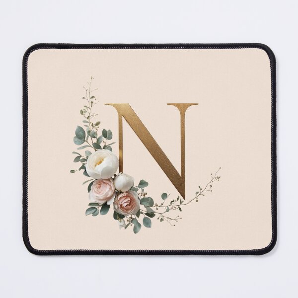 Item preview, Floral Gold Letter N Monogram – Coquette Christian Wall Art, Elegant Blush Rose Initial Print, Faith-Inspired Feminine Gift designed and sold by AmenAlways.