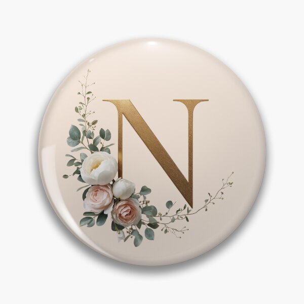 Item preview, Floral Gold Letter N Monogram – Coquette Christian Wall Art, Elegant Blush Rose Initial Print, Faith-Inspired Feminine Gift designed and sold by AmenAlways.