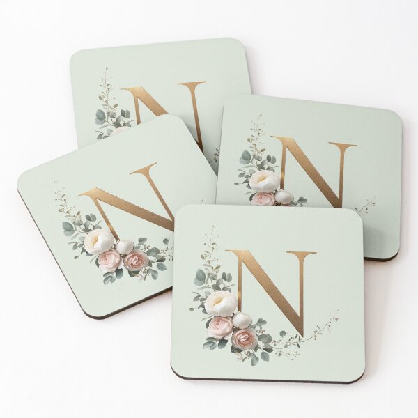 Item preview, Floral Gold Letter N Monogram – Coquette Christian Wall Art, Elegant Blush Rose Initial Print, Faith-Inspired Feminine Gift designed and sold by AmenAlways.