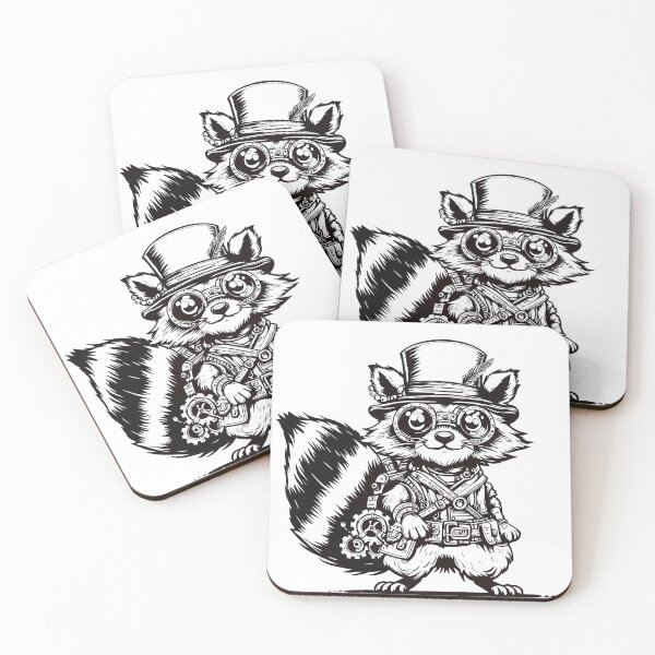 Item preview, Steampunk Raccoon designed and sold by WildLakePatterns.