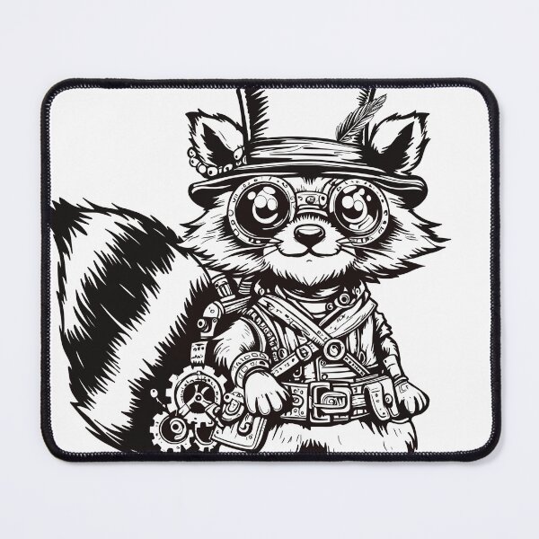 Item preview, Steampunk Raccoon designed and sold by WildLakePatterns.
