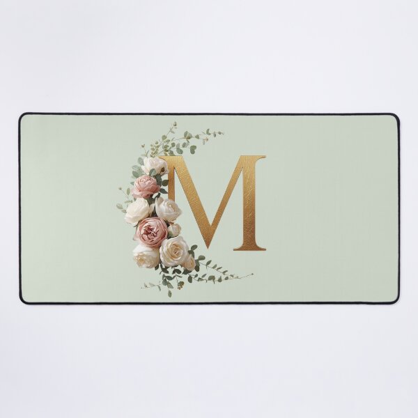 Item preview, Floral Gold Letter M Monogram – Coquette Christian Wall Art, Elegant Blush Rose Initial Print, Faith-Inspired Feminine Gift designed and sold by AmenAlways.