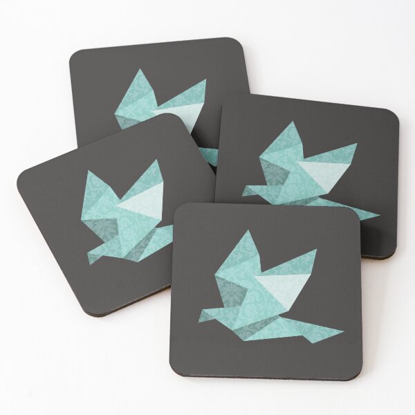Item preview, Mint Green Origami Bird with Delicate Lace Pattern designed and sold by SKETCHYANDGRAPHIC.