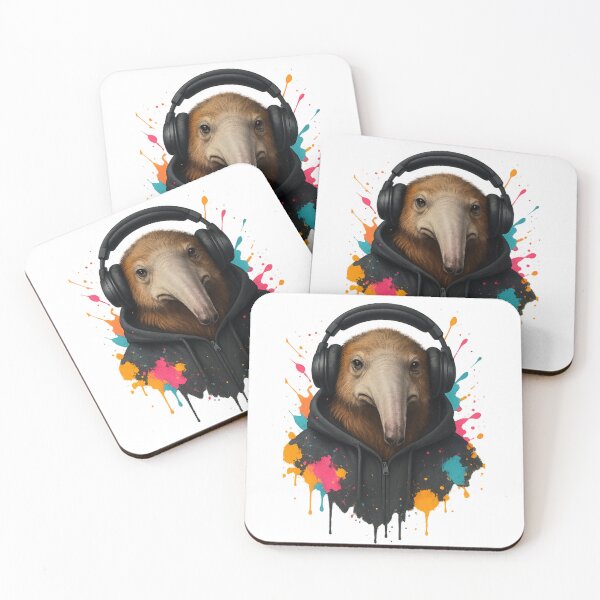 Item preview, Anteater Audio – Anteater with Headphones & Hoodie (Color Splash Street Art) designed and sold by thtCMRAguy.
