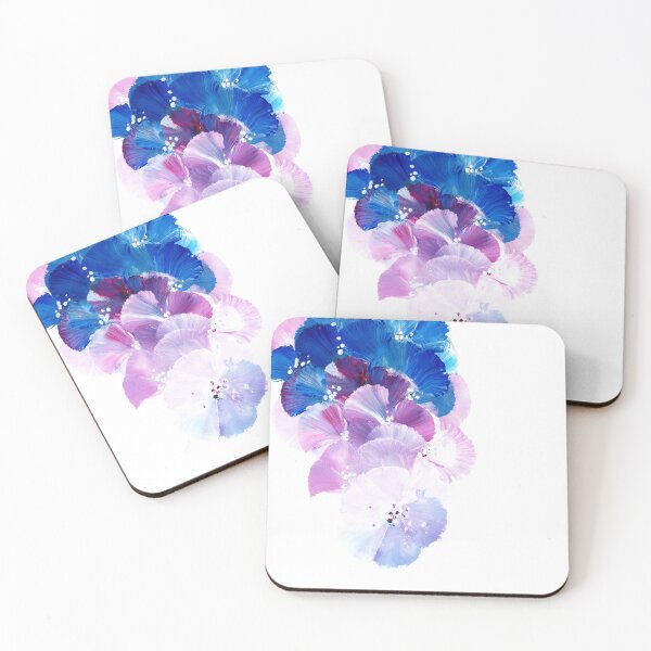 Item preview, Delicate blue, red, white and pastel flowers in gouache designed and sold by Kyvar.