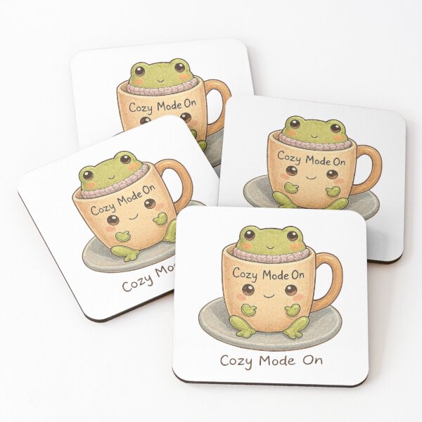 Item preview, Cozy Frog Mode On – Cute Winter Coffee Frog T-Shirt designed and sold by EcoArtTees.