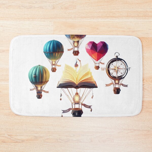 Item preview, Magical Book Balloon Adventure - Steampunk Compass & Earth designed and sold by MonaRose_Art.