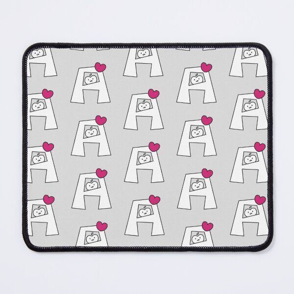 Item preview, Minimalist Letter A Design with Apple and Pink Heart | Cute Monogram Art for Apple Lovers designed and sold by Artvelorae.