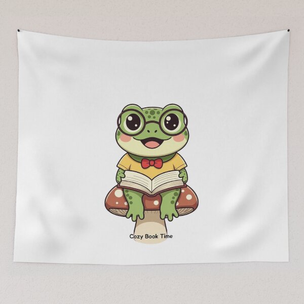 Item preview, Cozy Book Time Frog – Cute Cottagecore Reading Shirt  designed and sold by EcoArtTees.