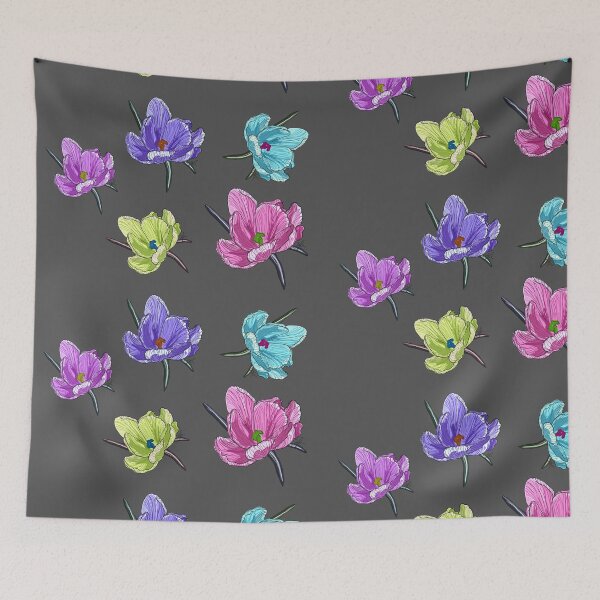 Item preview, Hand-Drawn Colorful Crocus Bouquet - Spring Flowers Illustration designed and sold by SKETCHYANDGRAPHIC.