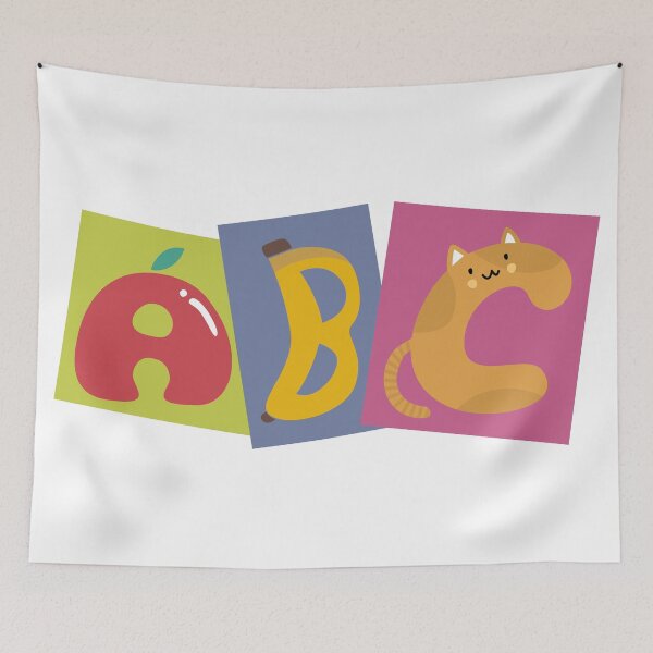 Item preview, Fun ABC Letters – A for Apple, B for Banana, C for Cat designed and sold by Artvelorae.