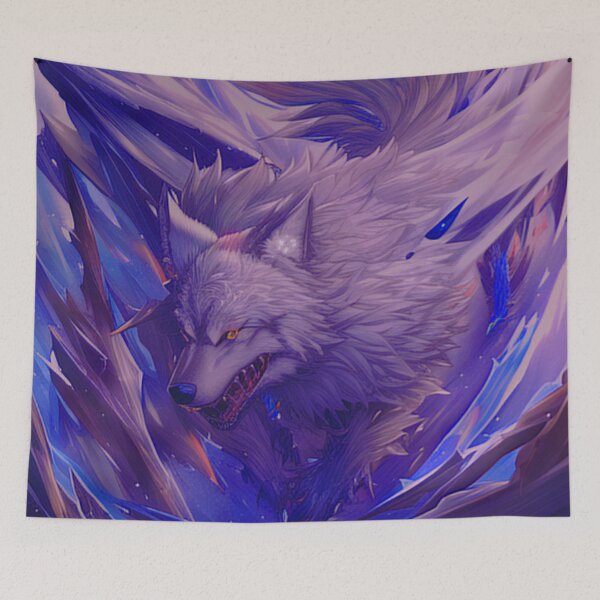 Item preview, Frostfang – The Wolf of Ice and Shadows designed and sold by Dark Fantasy Art | Anime.
