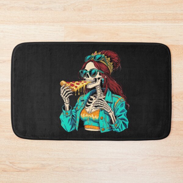 Item preview, Pizza Party Skeleton Queen | Fun Foodie Lifestyle Art designed and sold by ColorSplash123.