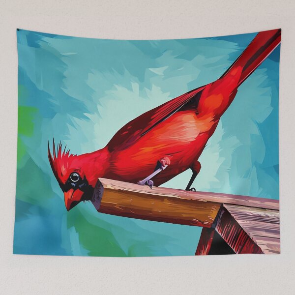 Item preview, Red Cardinal on the Birdhouse designed and sold by tomorrowsart.
