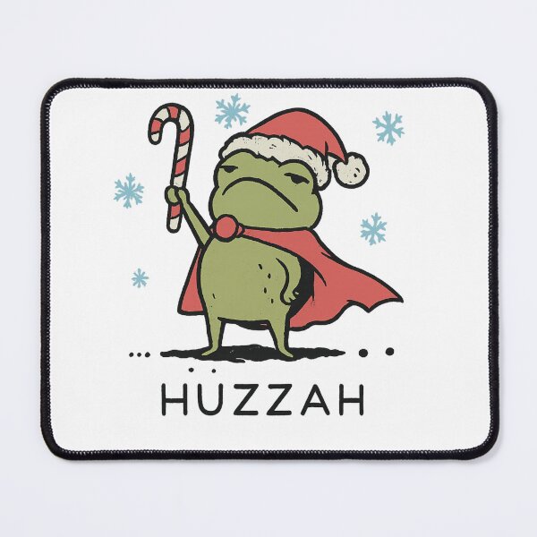 Item preview, Funny Grumpy Frog "Huzzah" Sarcastic Christmas Santa Hat designed and sold by haitrieuic96.