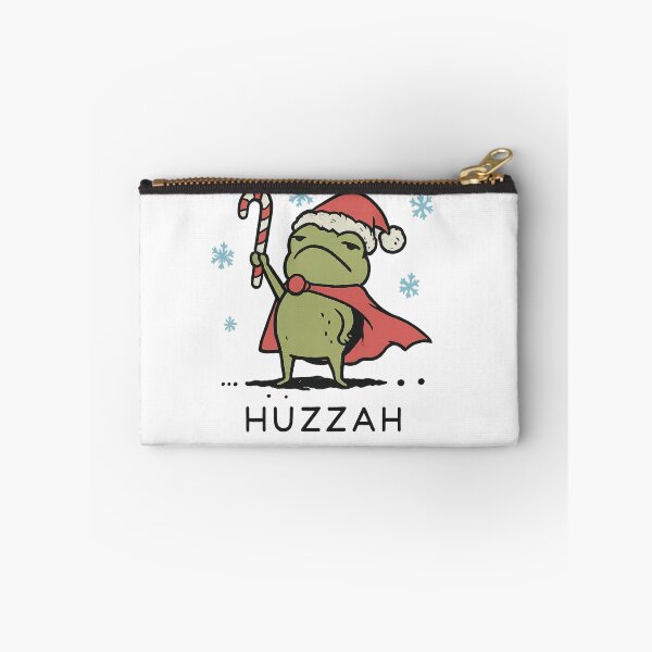 Item preview, Funny Grumpy Frog "Huzzah" Sarcastic Christmas Santa Hat designed and sold by haitrieuic96.