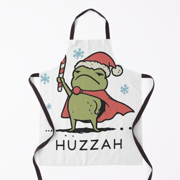 Item preview, Funny Grumpy Frog "Huzzah" Sarcastic Christmas Santa Hat designed and sold by haitrieuic96.