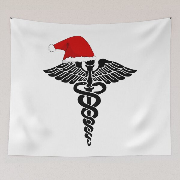 Item preview, Caduceus Christmas Medical Santa Hat Design designed and sold by Meandmyshop.