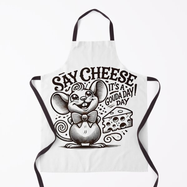 Item preview, Say Cheese: Adorable Mouse with Gouda Cheese and Fun Wordplay. designed and sold by The-T-In-Retro.