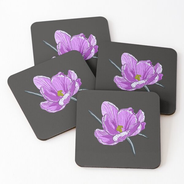 Item preview, Hand-Drawn Purple Crocus Art Print - Spring Botanical Illustration designed and sold by SKETCHYANDGRAPHIC.