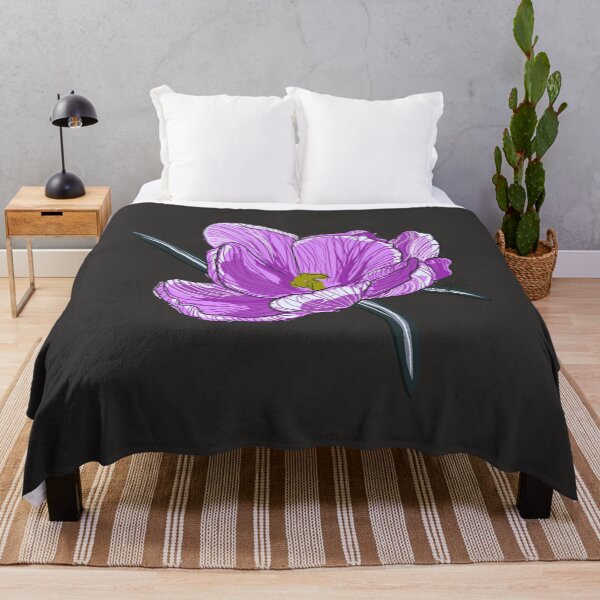 Item preview, Hand-Drawn Purple Crocus Art Print - Spring Botanical Illustration designed and sold by SKETCHYANDGRAPHIC.