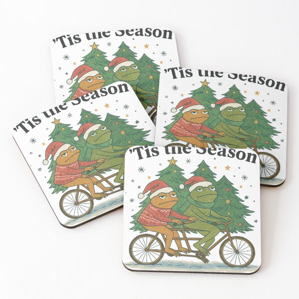Item preview, Funny Grumpy Frogs Christmas 'Tis the Season Tandem Bike Retro designed and sold by haitrieuic96.