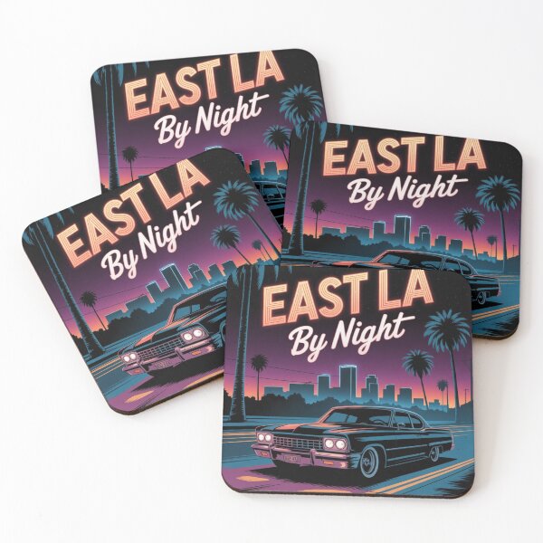Item preview, East LA by Night – Neon Noir Cinematic Poster designed and sold by Timeless Design.