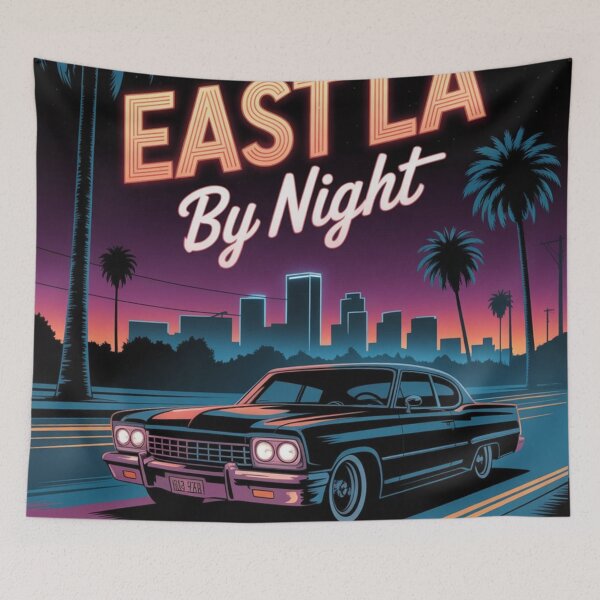 Item preview, East LA by Night – Neon Noir Cinematic Poster designed and sold by Timeless Design.