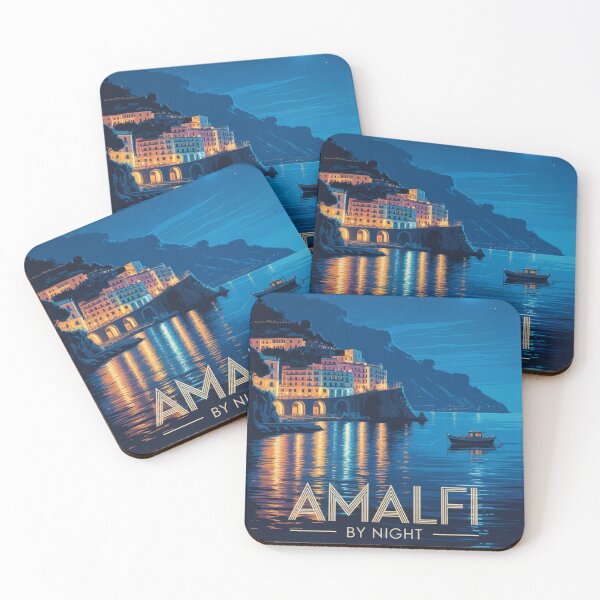 Item preview, Amalfi Coast by Night – Dreamy Mediterranean Poster designed and sold by Timeless Design.