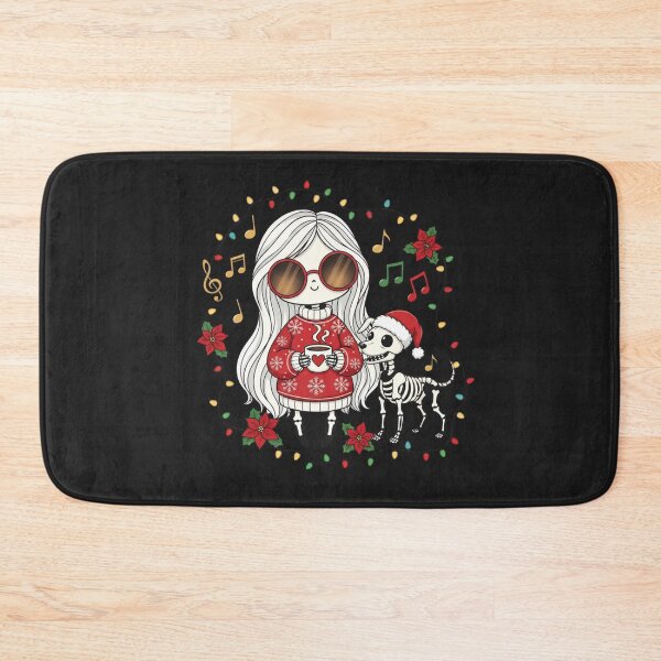 Item preview, Skeleton Girl with Christmas Dog | Cute Gothic Holiday Coffee Art designed and sold by ColorSplash123.