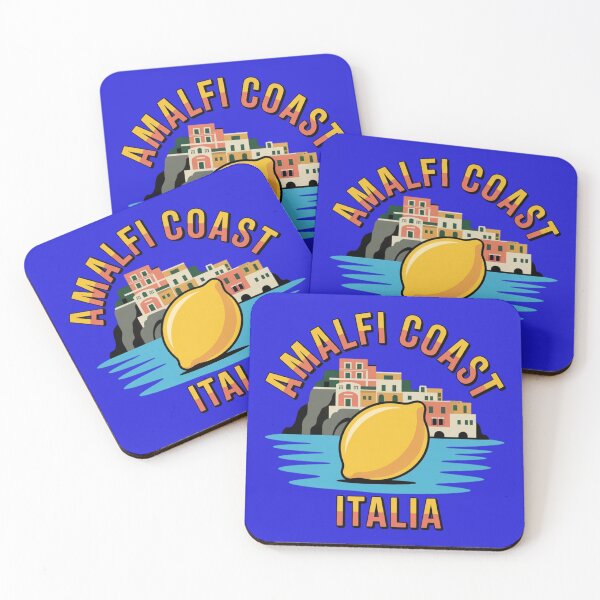 Item preview, Amalfi Coast Lemon & Waves Retro Emblem designed and sold by Timeless Design.
