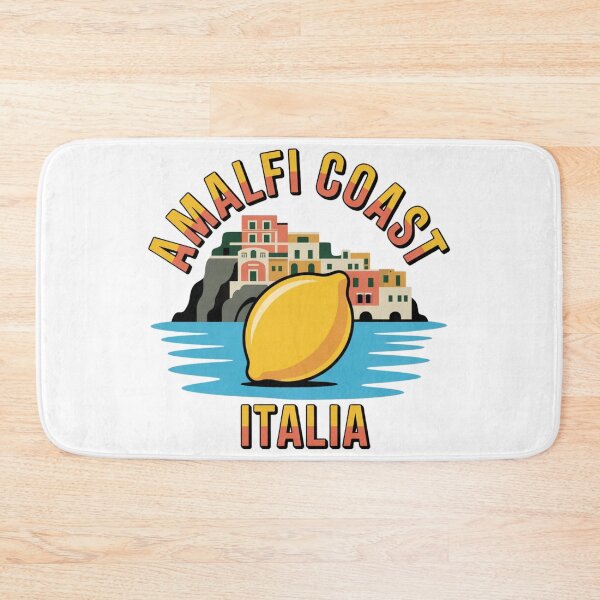 Item preview, Amalfi Coast Lemon & Waves Retro Emblem designed and sold by Timeless Design.
