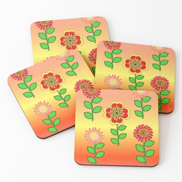 Item preview, Colorful Flower Pattern on Warm Gradient Background designed and sold by HopeAndHustle.