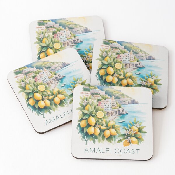 Item preview, Amalfi Coast Watercolor Lemon Poster – Minimal Text Fine Art designed and sold by Timeless Design.