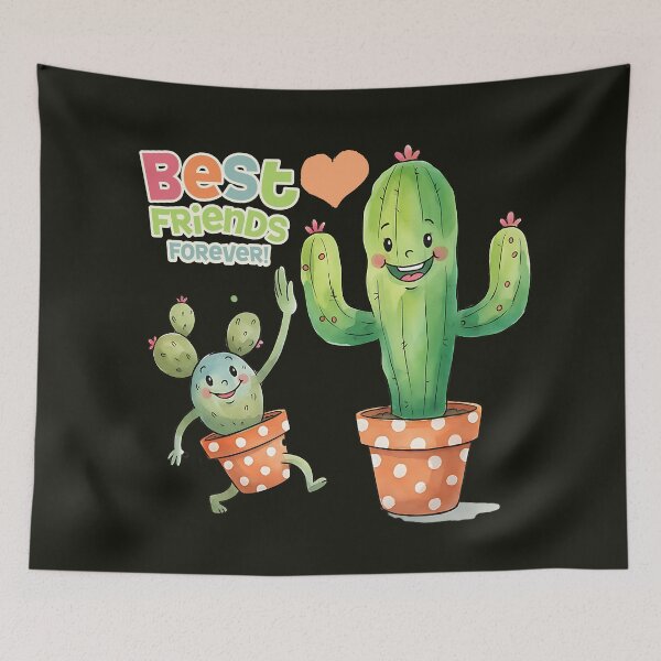 Item preview, Best Friends Forever Cute Cartoon Cactus Duo designed and sold by AwesomeBeyondLimits.