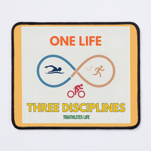 Item preview, One Life Three Disciplines – Triathlon Motivation Gift & Apparel for Endurance Athletes designed and sold by endurothreads.