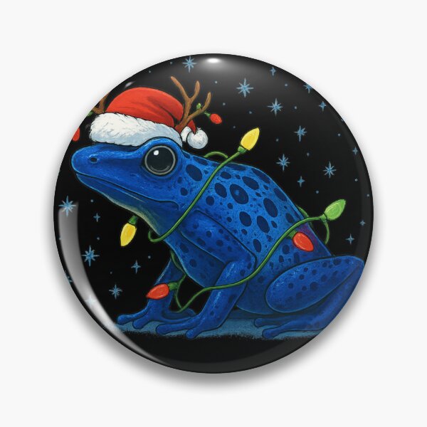Item preview, Christmas Frog Blue Poison Dart Frog Tangled in Lights Reindeer designed and sold by haitrieuic96.