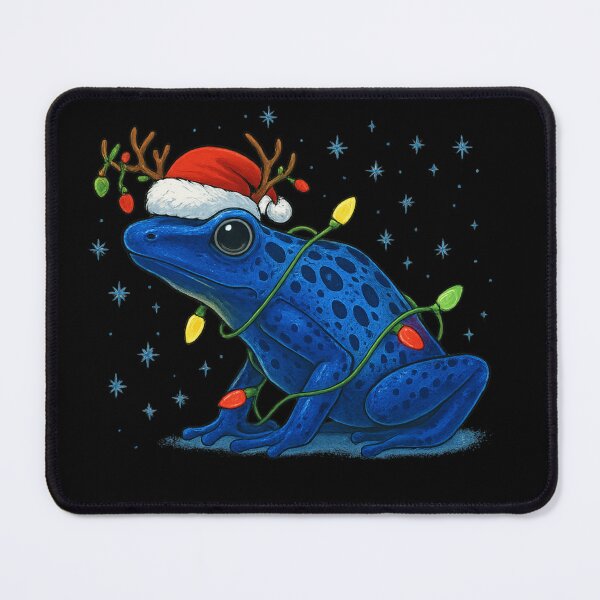 Item preview, Christmas Frog Blue Poison Dart Frog Tangled in Lights Reindeer designed and sold by haitrieuic96.