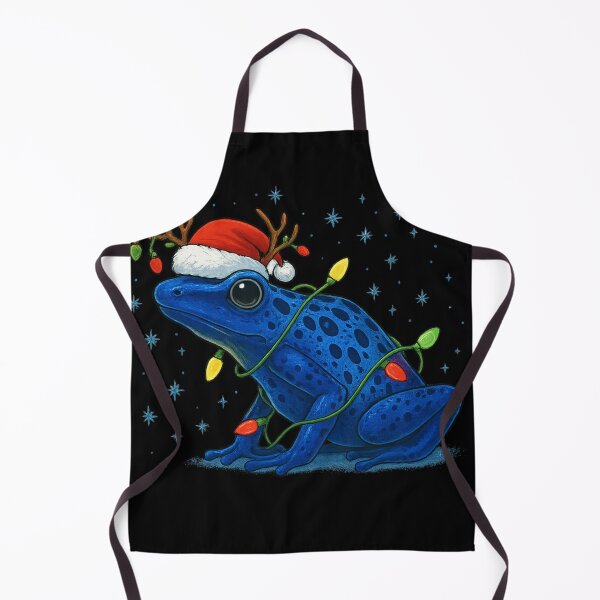 Item preview, Christmas Frog Blue Poison Dart Frog Tangled in Lights Reindeer designed and sold by haitrieuic96.