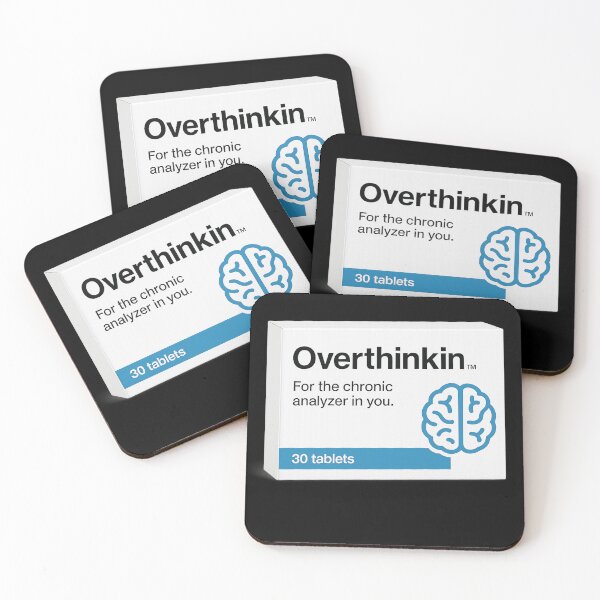 Item preview, Overthinking Humor Fake Medicine designed and sold by pharmafeels.