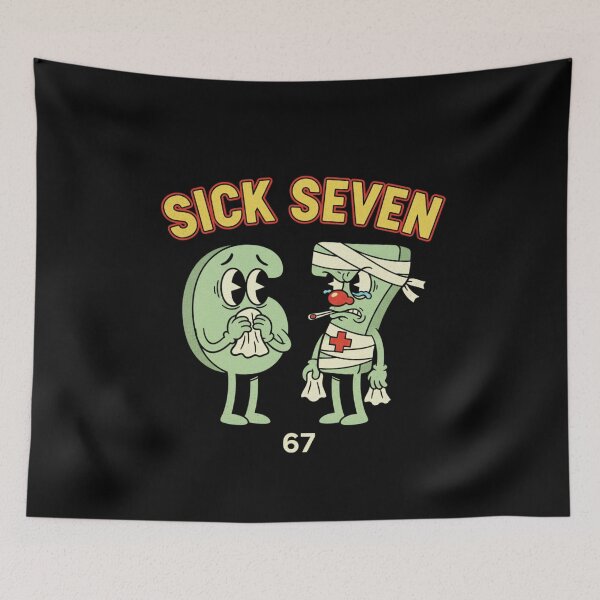 Item preview, Funny Sick Seven 67 Cartoon Design designed and sold by MIMSCorneR.