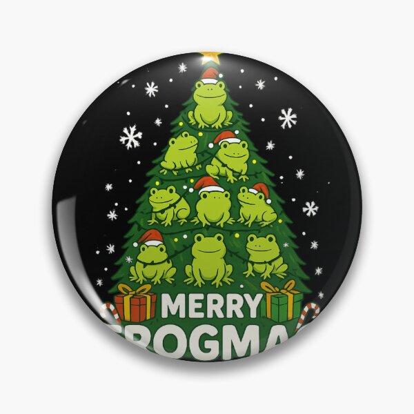 Item preview, Merry Frogmas Funny Frog Christmas Tree Santa Hat Pun designed and sold by haitrieuic96.