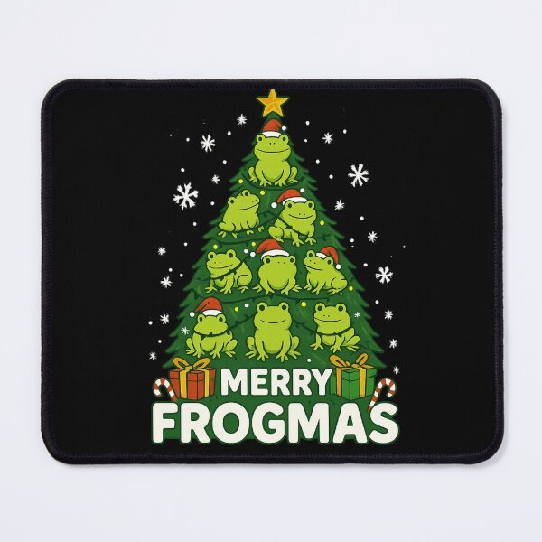 Item preview, Merry Frogmas Funny Frog Christmas Tree Santa Hat Pun designed and sold by haitrieuic96.