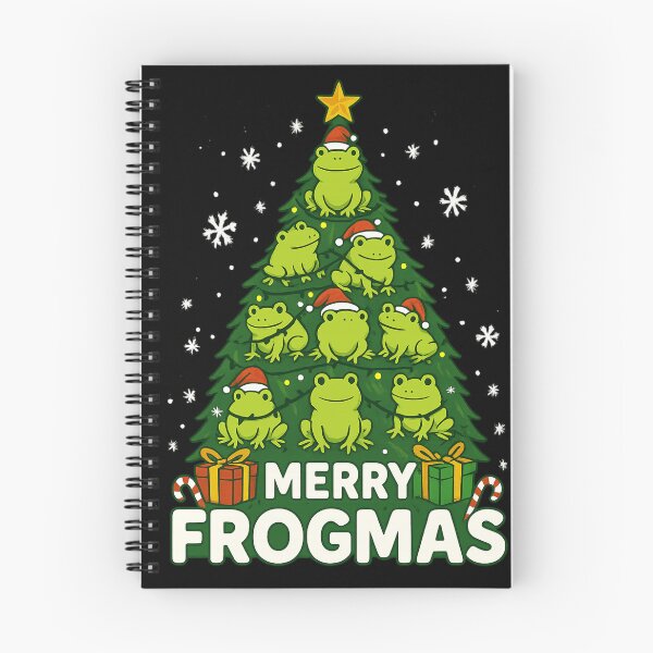 Item preview, Merry Frogmas Funny Frog Christmas Tree Santa Hat Pun designed and sold by haitrieuic96.